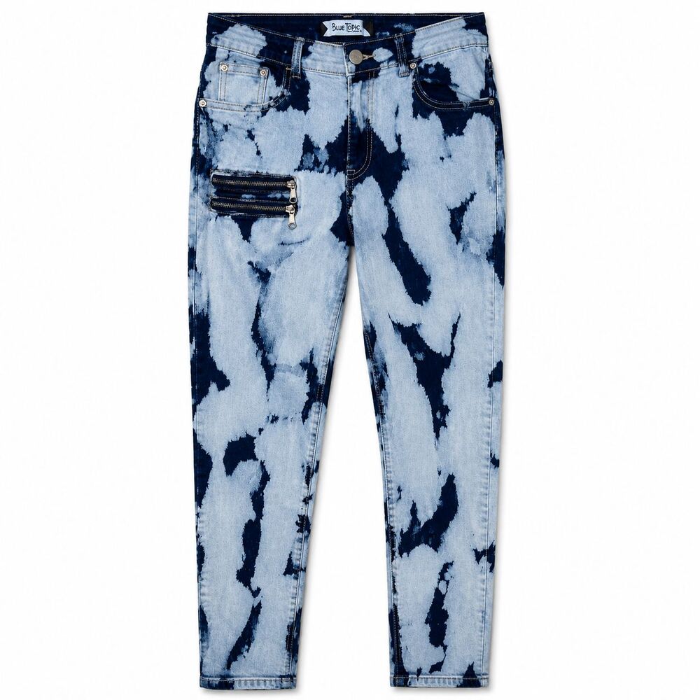 Blue Topic Jeans Women's Small Blue Acid Wash Skinny Zip Pocket Stretch Denim